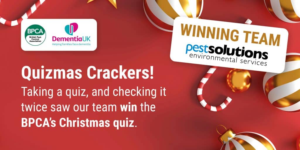 BPCA Christmas Charity Quiz for Dementia UK - Pest Solutions - Quiz Winners